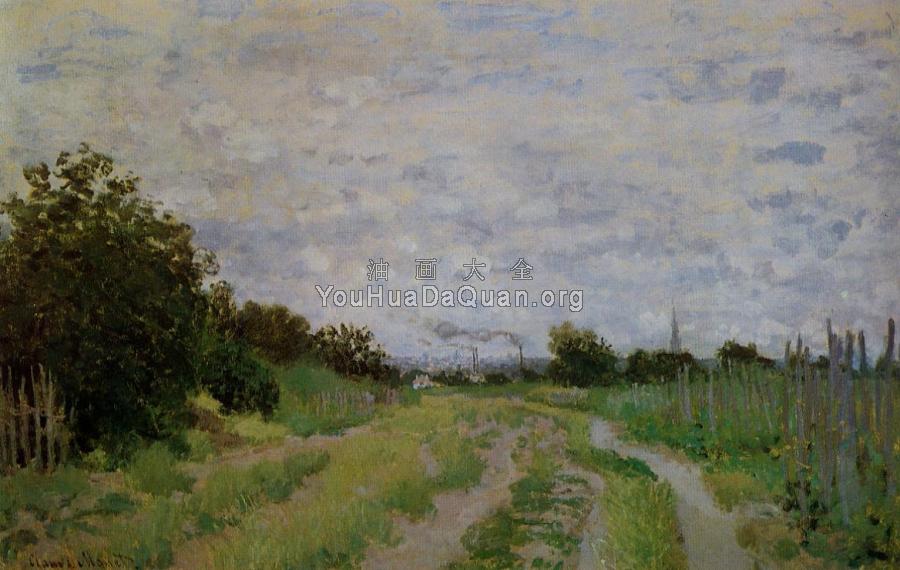 Lane in the Vineyards at Argenteuil - 克劳德·莫奈